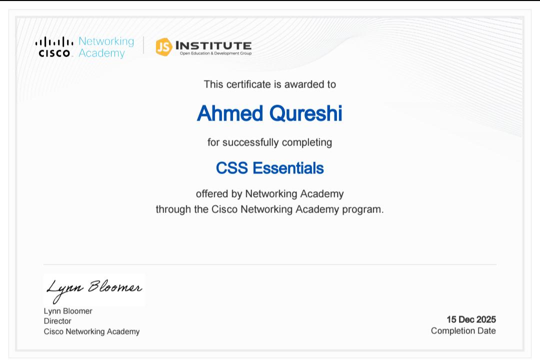 CSS Certificate